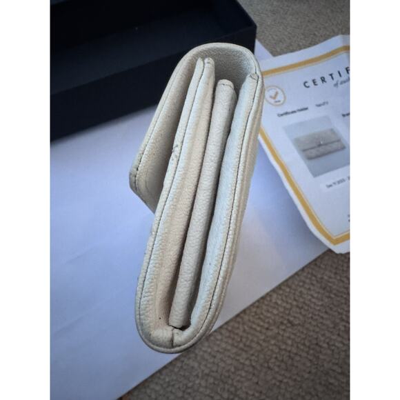 Chanel Boy Cream Beige Gold Tone Long Quilted Wallet W/box - Picture 12 of 14